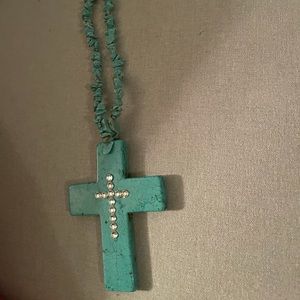 Turquoise cross necklace